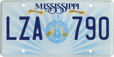 MS license plate LZA790
