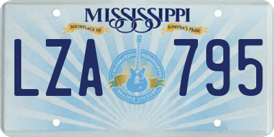 MS license plate LZA795