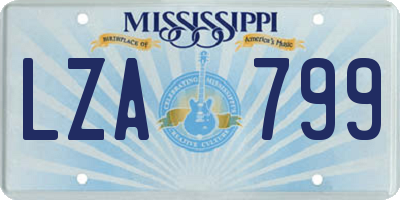 MS license plate LZA799