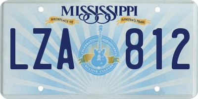 MS license plate LZA812