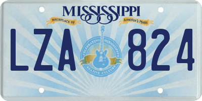 MS license plate LZA824