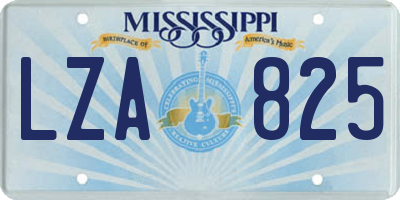 MS license plate LZA825