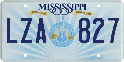 MS license plate LZA827
