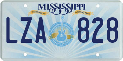 MS license plate LZA828