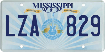 MS license plate LZA829