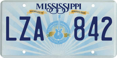 MS license plate LZA842
