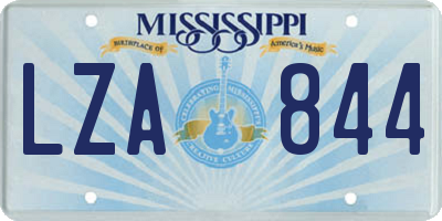 MS license plate LZA844