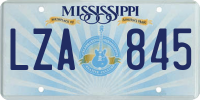 MS license plate LZA845