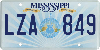 MS license plate LZA849