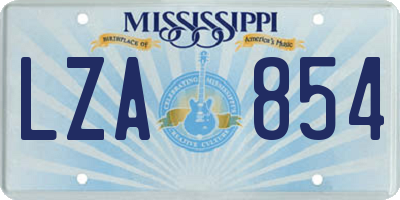 MS license plate LZA854