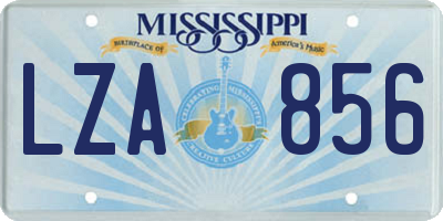 MS license plate LZA856
