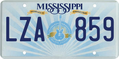MS license plate LZA859