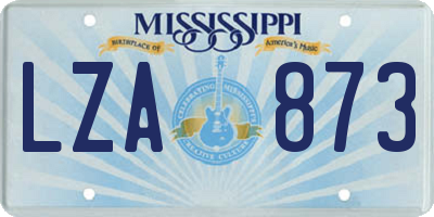 MS license plate LZA873