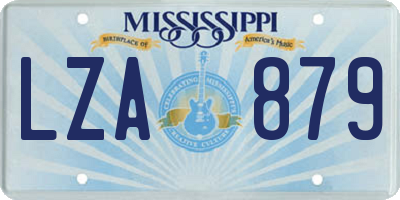 MS license plate LZA879