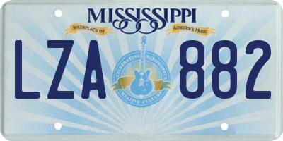 MS license plate LZA882