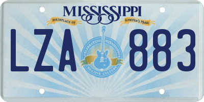 MS license plate LZA883