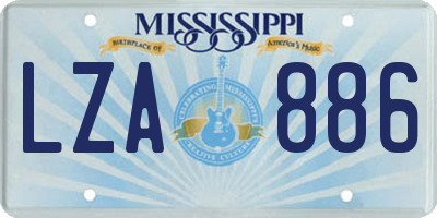 MS license plate LZA886