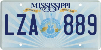 MS license plate LZA889
