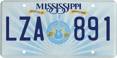 MS license plate LZA891