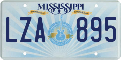 MS license plate LZA895