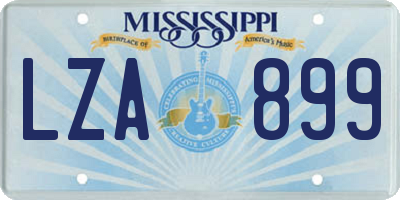 MS license plate LZA899