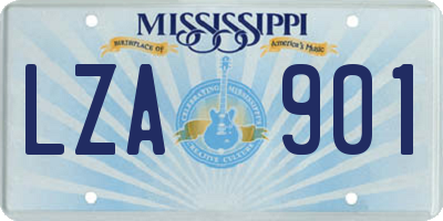 MS license plate LZA901