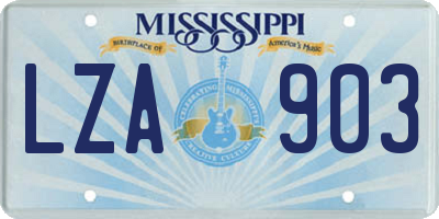 MS license plate LZA903