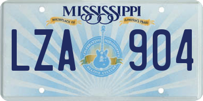 MS license plate LZA904