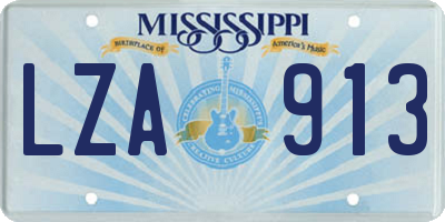 MS license plate LZA913