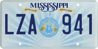 MS license plate LZA941