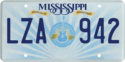 MS license plate LZA942