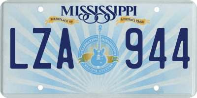 MS license plate LZA944