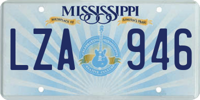 MS license plate LZA946