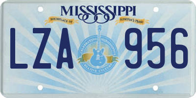 MS license plate LZA956