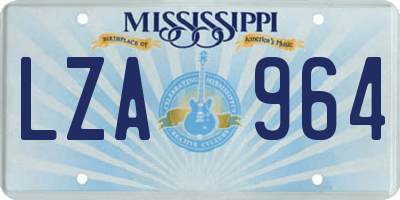 MS license plate LZA964
