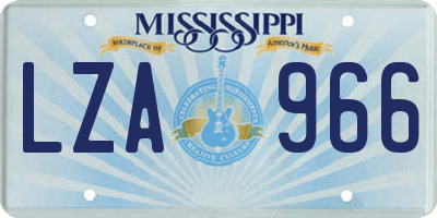 MS license plate LZA966