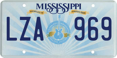 MS license plate LZA969