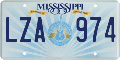 MS license plate LZA974