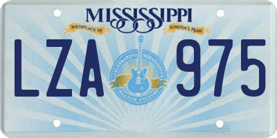 MS license plate LZA975