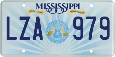 MS license plate LZA979