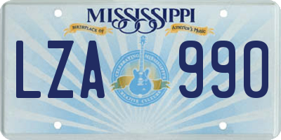 MS license plate LZA990