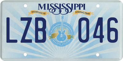 MS license plate LZB046