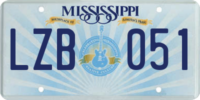 MS license plate LZB051