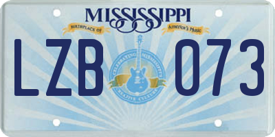 MS license plate LZB073