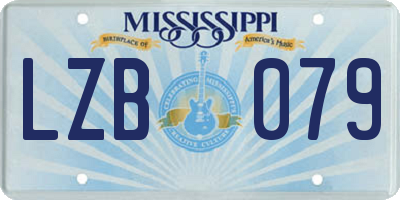 MS license plate LZB079