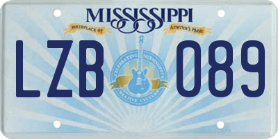 MS license plate LZB089