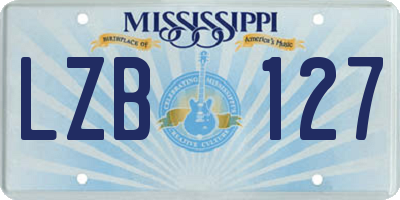 MS license plate LZB127