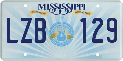 MS license plate LZB129