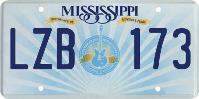 MS license plate LZB173