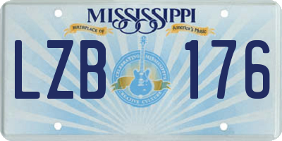 MS license plate LZB176